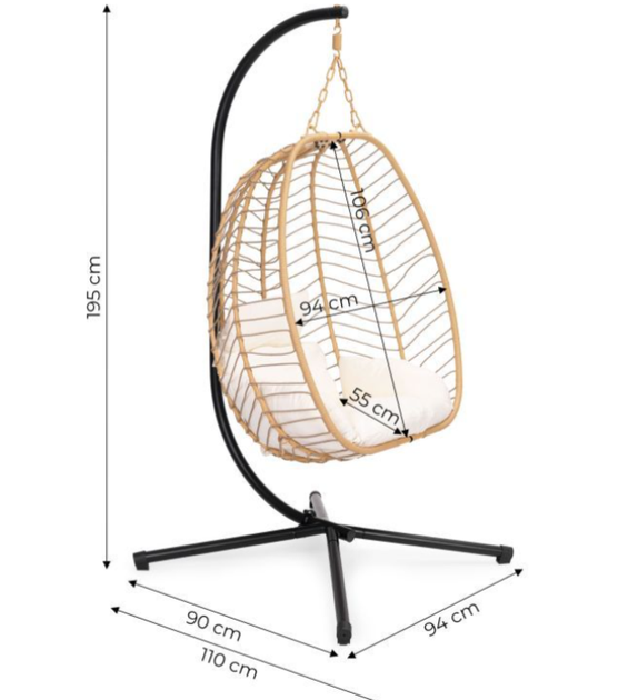 Huśtawka Cocoon ModernHome firmy Multistore XD0338-BG-BC - obraz 9
