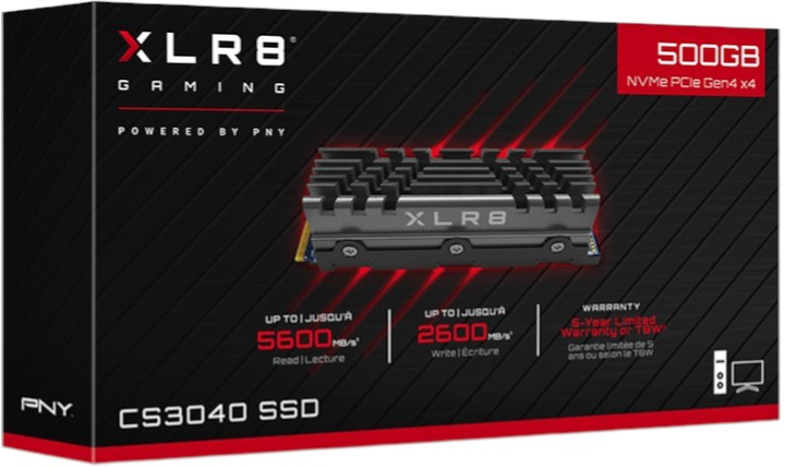 SSD диск PNY XLR8 CS3040 500GB M.2 NVMe PCIe Gen4 x4 3D NAND (M280CS3040HS-500-RB) - зображення 5