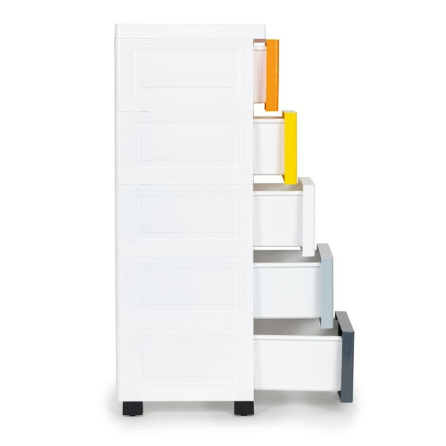 Regał ModernHome by Multistore z 5 wysuwanymi szufladami nogi z kółkami (PJJCBS0022-05B) - obraz 3