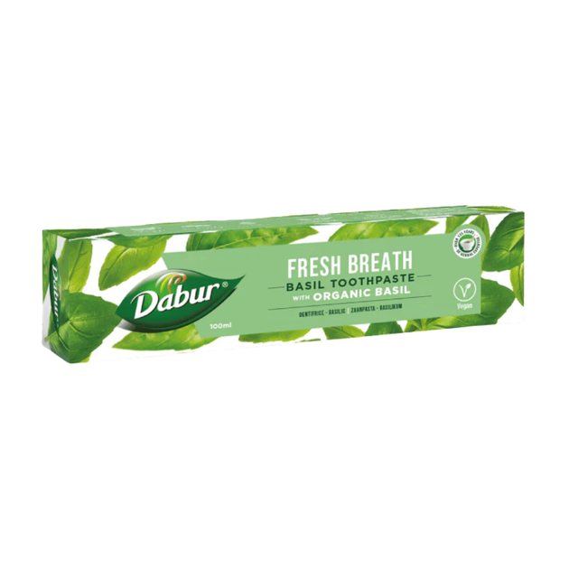 Зубна паста з туласі (священним базиліком) ORGANIC 100мл Dabur 6291069700299 - Фото 1 Зубна паста з туласі (священним базиліком) ORGANIC 100мл Dabur 6291069700299 - зображення 1