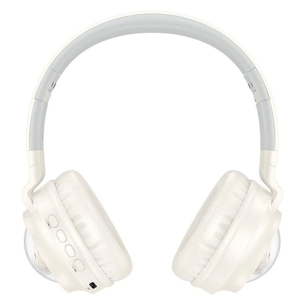 Беспроводные детские наушники HOCO W50 с RGB подсветкой BT5.3, AUX/TF, 12h Milky white - изображение 4