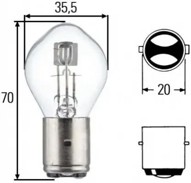 Автомобільна лампа Hella S2 12 В 35/35 Вт (8GD002084131) - зображення 3
