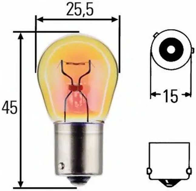 Автомобільна лампа Hella Heavy Duty PY21W 24 В Помаранчева (8GA006841241) - зображення 3