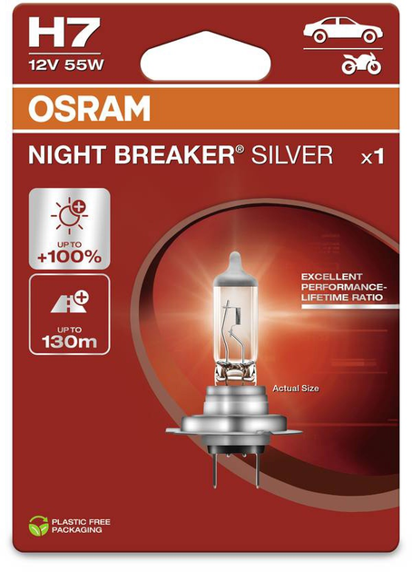 Автомобільна лампа Osram Night Breaker Silver H7 12 В (64210NBS-1BL) - зображення 3