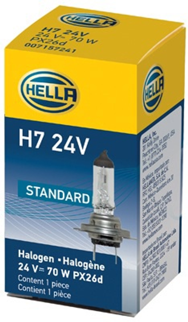 Żarówka samochodowa Hella Standard H7 70 W 24 V (8GH178555251) - obraz 1