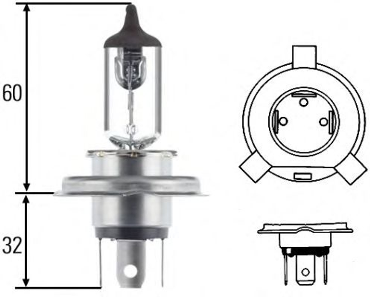 Żarówka samochodowa Hella Standard H4 12V 60/55 W (8GJ002525136) - obraz 4