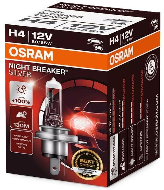 Żarówka samochodowa Osram Night Breaker Silver H4 12 V (64193NBS) - obraz 1
