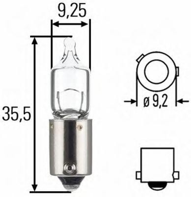 Автомобільна лампа Hella Standard H6W 12 В 6 Вт (8GH007643121) - зображення 4