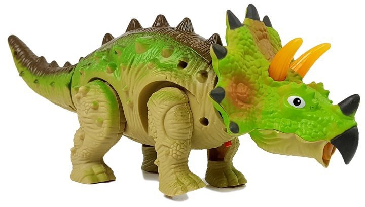 Динозавр LEAN Toys Трицератопс на батарейках Зелений 7189 (5905214970772) - зображення 4