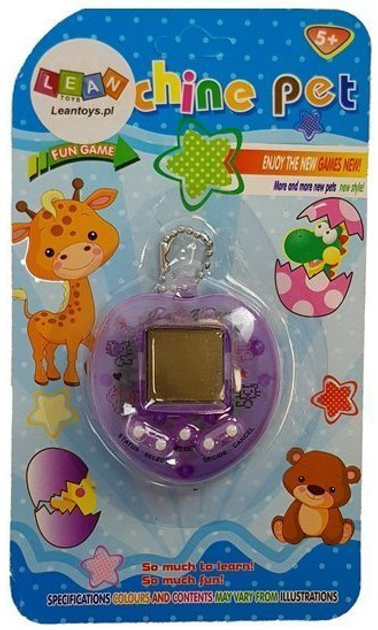 Gra elektroniczna LEAN Toys Tamagotchi z krótkim łańcuszkiem Fioletowy 4009 (5907625580038) - obraz 1