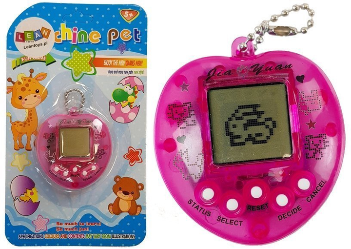 Електронна гра LEAN Toys Тамагочі з коротким ланцюжком Рожевий 4008 (5907625580021) - зображення 2