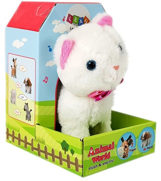 Кіт LEAN Toys ходить і співає на батарейках Білий 7182 (5905214973353) - зображення 1