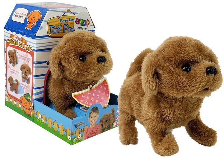 Песик LEAN Toys рухається та видає звуки на батарейках Коричневий 7347 (5905214973377) - зображення 2