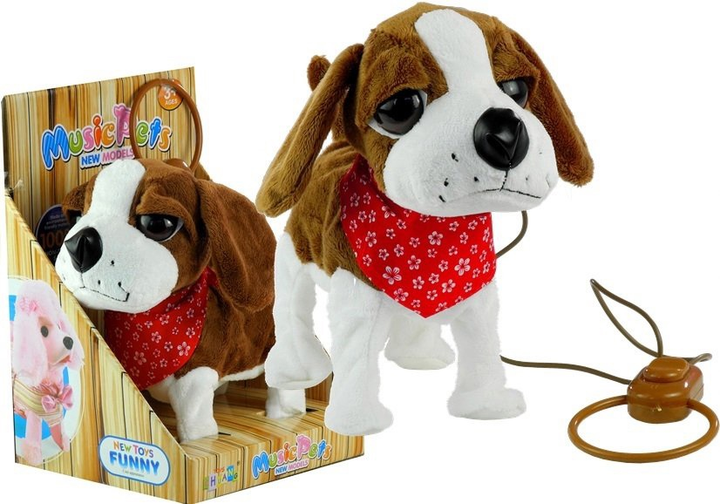 Песик LEAN Toys махає хвостом та співає на повідку 2578 (5902808153917) - зображення 2