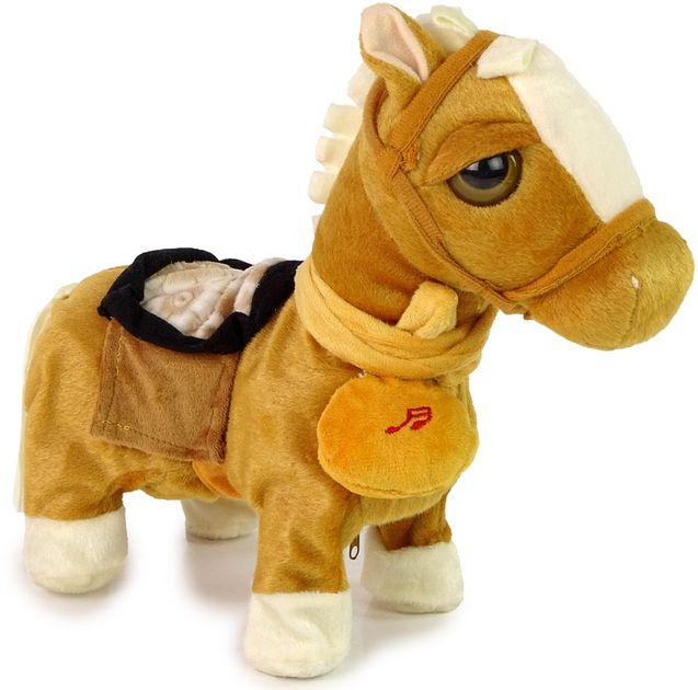 Кінь LEAN Toys зі світлою гривкою та музикою Світло-коричневий 12683 (5905214977214) - зображення 1