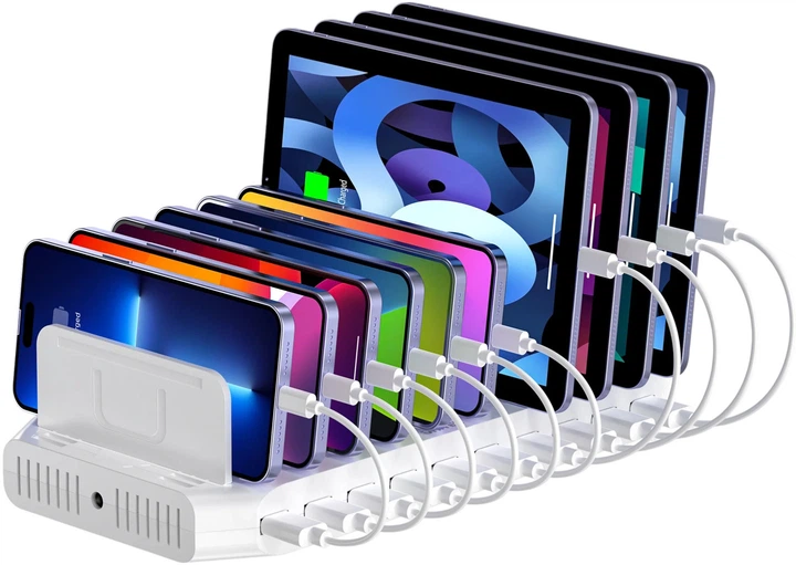 10-portowa uniwersalna ładowarka Unitek 60W USB Charging Station White (Y-2190D01-EU) - obraz 4