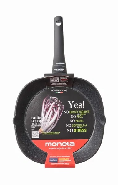 Сковорода-гриль Moneta Yes! для індукційних плит 28 x 28 см (8003703159329) - зображення 1