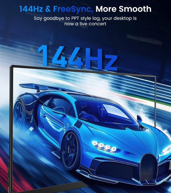 Монітор портативний 17.3" EVICIV 2K IPS 144Гц Б/В - зображення 6