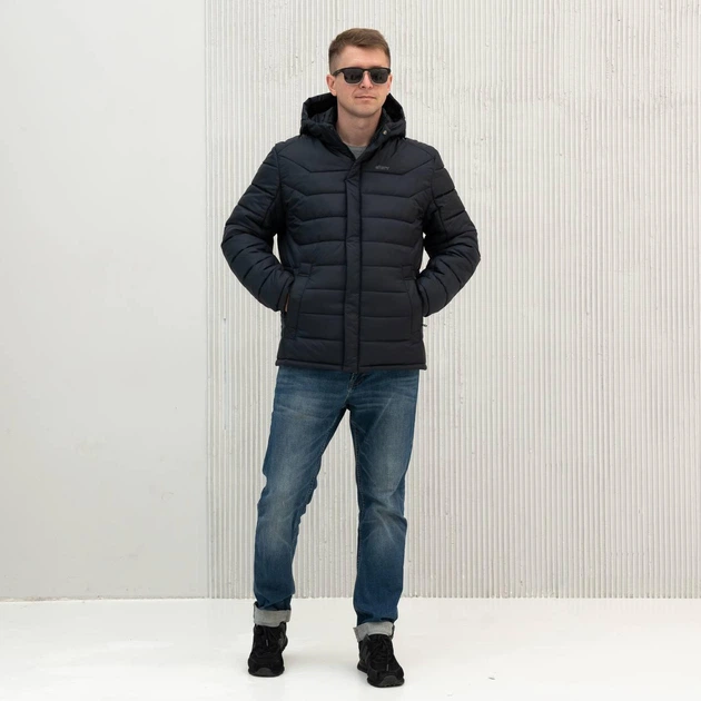 Куртка демисезонная мужская большого размера UF-Fashion 67-сфк 54 синий - Фото 2 Куртка демисезонная мужская большого размера UF-Fashion 67-сфк 54 синий - изображение 2
