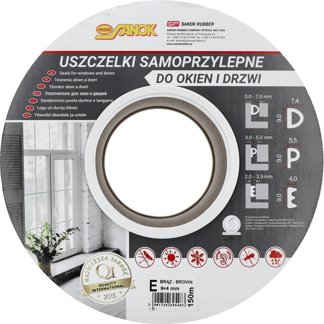 Uszczelka do okien i drzwi Stomil Sanok EPDM typ E 150 m Brązowa (5901729695483) - obraz 3