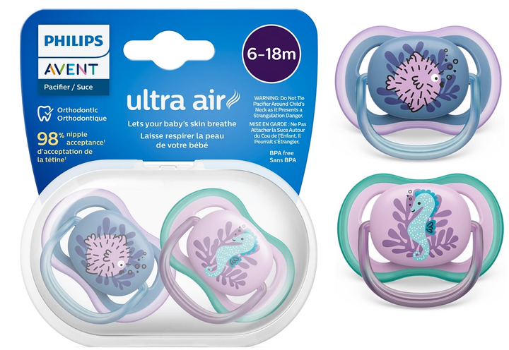 Smoczek ortodontyczny Philips AVENT Ultra Air 6-18m 2 szt SCF085/61 (8720689017565) - obraz 5