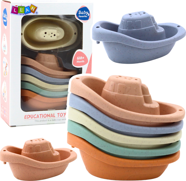 Zestaw zabawek do kąpieli LEAN Toys Łódeczki Pastelowe 22864 (5905991052135) - obraz 2