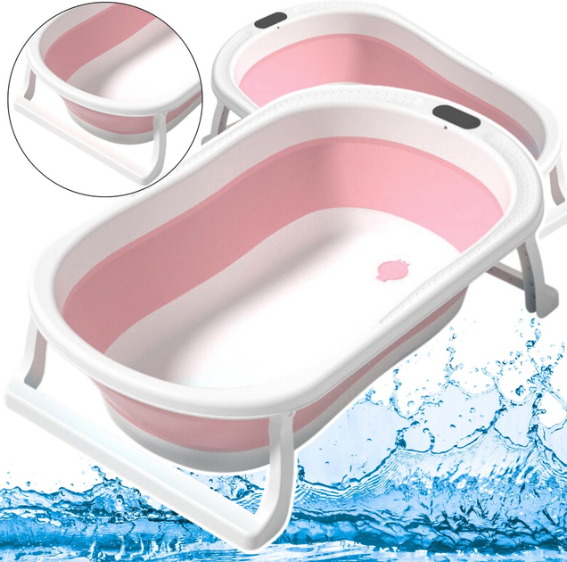 Wanienka składana LEAN Toys antypoślizgowe nóżki 78 cm Różowa 14408 (5905991031512) - obraz 3