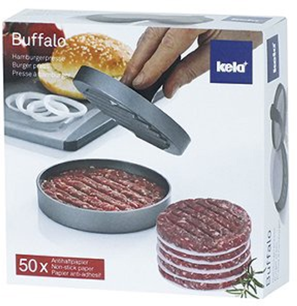 Praska do burgerów Kela Buffalo srebrna (11715) 12 cm (4025457117152) - obraz 7