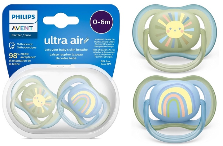 Пустушка ортодонтична Philips AVENT Ultra Air 0-6м 2 шт SCF085/58 (8720689017510) - зображення 6