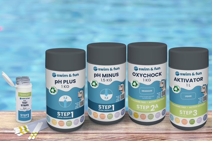 Стартовий набір для догляду за водою в басейні Swim and Fun Pool Start Set Chlorine free 1799 (5704841017993) - зображення 1