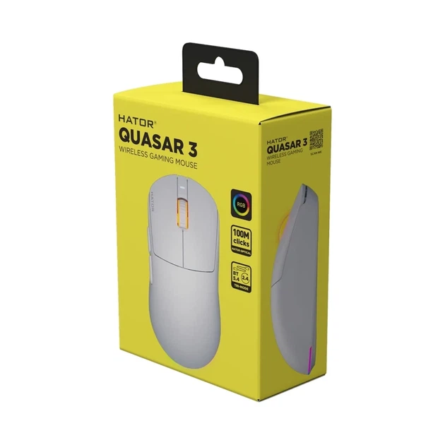 Миша HATOR Quasar 3 Wireless White (HTM731) - Фото 6 Миша HATOR Quasar 3 Wireless White (HTM731) - изображение 6