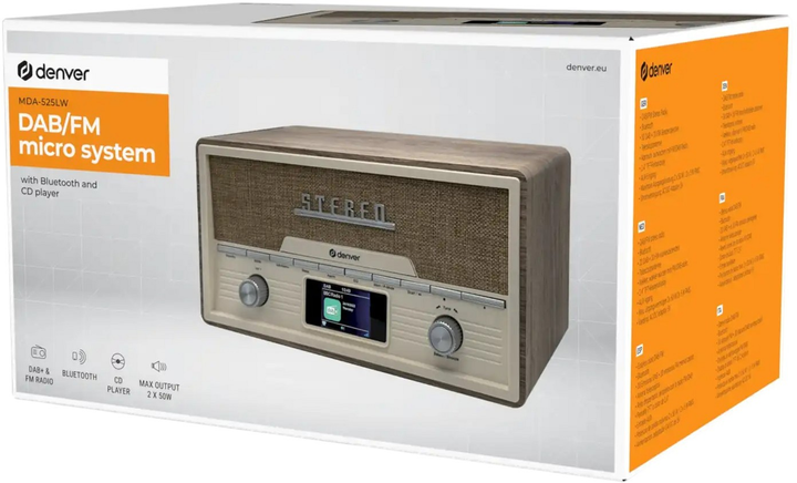 Odbiornik radiowy Denver MDA-525LW Ligth Wood (5706751073496) - obraz 7