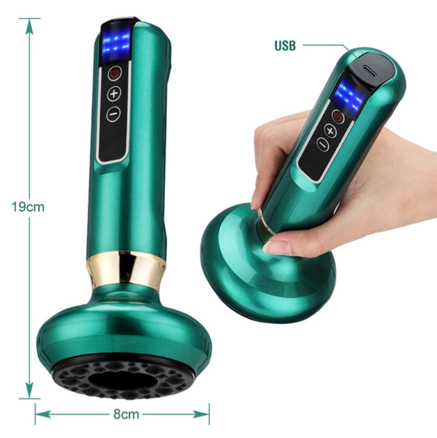 Массажер Cupping machine баночный, вакуумный, антицеллюлитный, 6 режимов, с инфракрасным нагреванием, зеленый - изображение 2