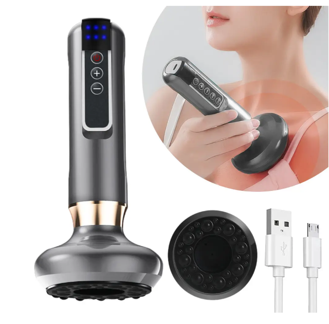 Массажер Cupping machine баночный, вакуумный, антицеллюлитный, 12 режимов, с инфракрасным нагреванием, серый - изображение 4