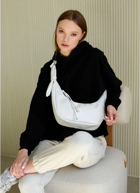 Жіноча сумка Хобо з екошкіри SAMBAG Біла (986030813) - зображення 5
