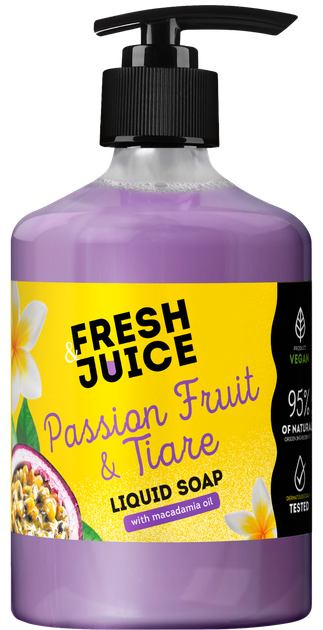 Рідке мило Fresh Juice Passion Fruit & Tiare 460 мл (4820168435331) - Фото 1 Рідке мило Fresh Juice Passion Fruit & Tiare 460 мл (4820168435331) - зображення 1
