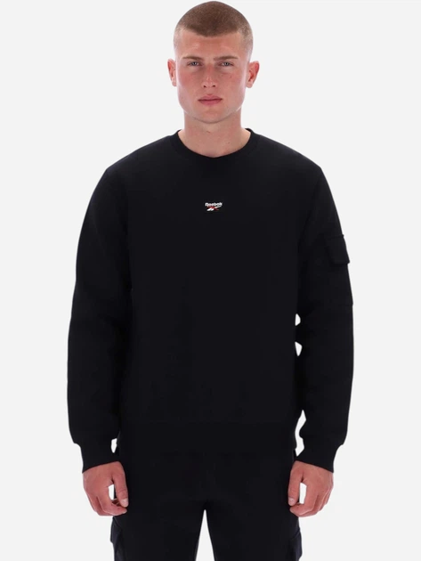 Світшот чоловічий Reebok Peter Cargo Pocket Crewneck 100240684 L Чорний (1200175360759) - зображення 1