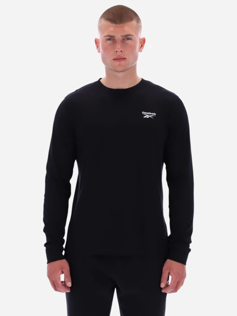 Лонгслів чоловічий Reebok Enzo Small Logo Crew 100240835 M Чорний (1200175432579) - зображення 1