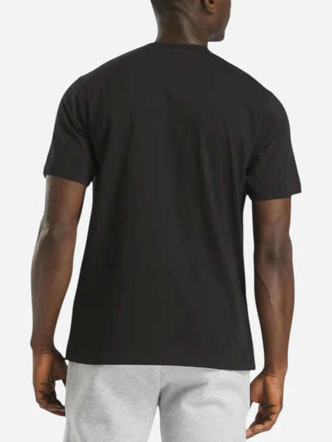 Футболка бавовняна довга чоловіча Reebok Chad Big Logo Crew Neck Ss 100240897 L Чорна (1200175463894) - зображення 2