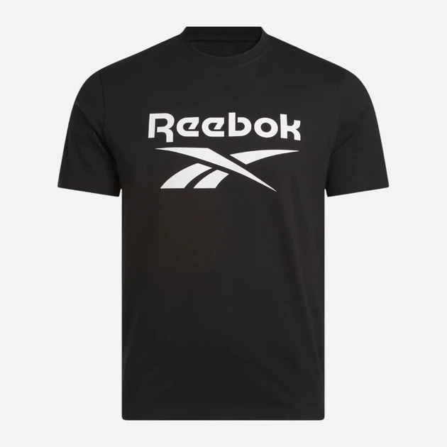 Футболка бавовняна довга чоловіча Reebok Chad Big Logo Crew Neck Ss 100240897 L Чорна (1200175463894) - зображення 3