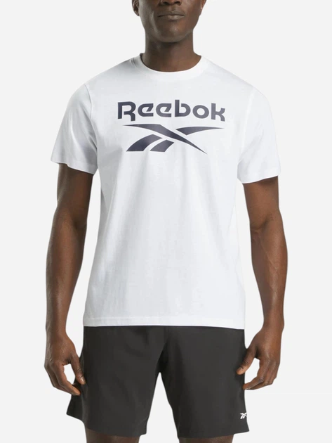 Футболка бавовняна довга чоловіча Reebok Chad Big Logo Crew Neck Ss 100240898 XL Біла (1200175464495) - зображення 1