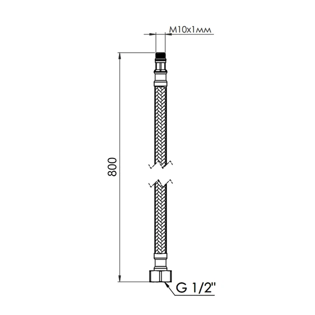 Гнучка підводка для води Thermo Alliance Forte М10 80 см (пара) SF390W80 - зображення 2