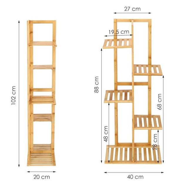 Підставка для квітів Springos із поличками дерев'яна 20 x 40 x 102 см (5907719440507) - зображення 6