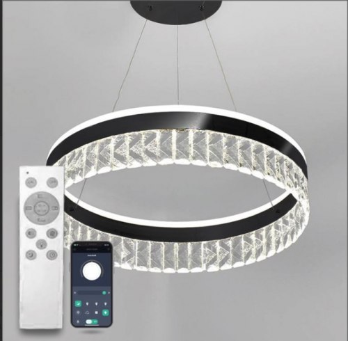 Светильник светодиодный подвесной LUMINARIA CARINA 90W R BLACK/CLEAR 500/1200 APP 220V IP20 с пультом ДУ - Фото 1 Светильник светодиодный подвесной LUMINARIA CARINA 90W R BLACK/CLEAR 500/1200 APP 220V IP20 с пультом ДУ - изображение 1