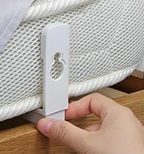 Тримач для простирадл низький 9,5 см з сірим затиском - зображення 3