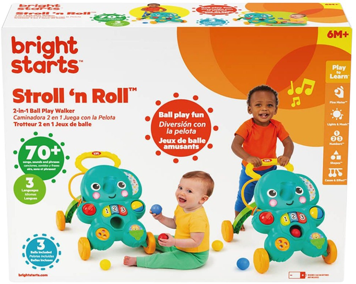 Ходунки Bright Starts Activity Walker 2 в 1 Stroll n Roll (0074451128927) - зображення 3