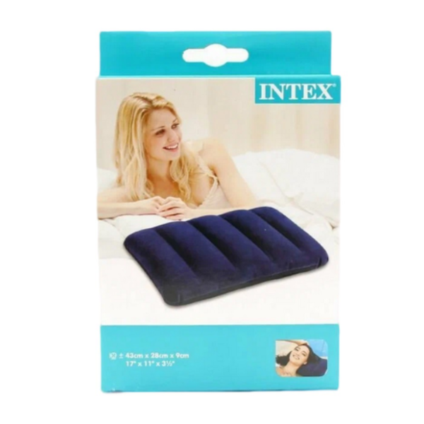 Надувна подушка Intex для відпочинку і подорожей 43 x 28 x 9 см синя (IND-68672) - зображення 5
