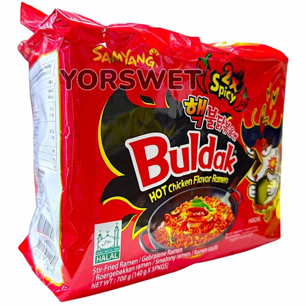 Набір локшини швидкого приготування Samyang Buldak Spicy Hot Chicken Flavor Ramen 700 г (5*140 г) (0001) - Фото 2 Набір локшини швидкого приготування Samyang Buldak Spicy Hot Chicken Flavor Ramen 700 г (5*140 г) (0001) - изображение 2