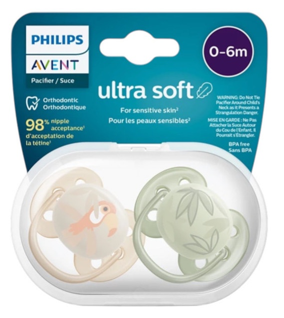 Пустушка ортодонтична Philips AVENT Ultra Soft 0-6м 2 шт SCF091/07 (8720689016865) - зображення 7