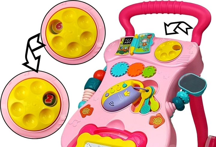 Дитячий штовхач LEAN Toys із зникаючим малюнком Рожевий 5995 (5908275992820) - зображення 6